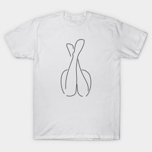 Crazy Woman Body Line Art T-Shirt